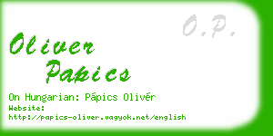 oliver papics business card