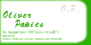 oliver papics business card